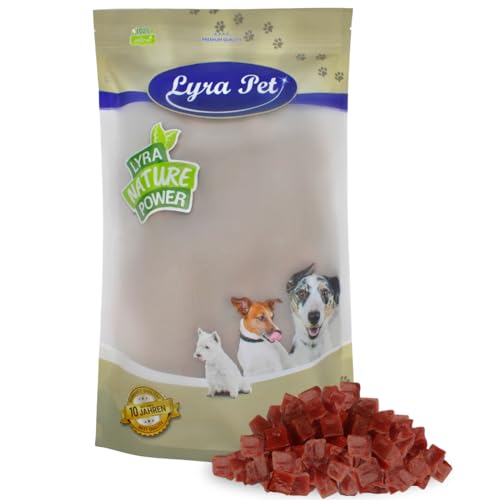 Lyra Pet® 1 kg Entenbrustwürfel Kausnack Hundefutter fettarm schonend getrocknet Leckerli Hund Ente Kauartikel Hund Entenbrust Streifen Kauspaß von Lyra Pet