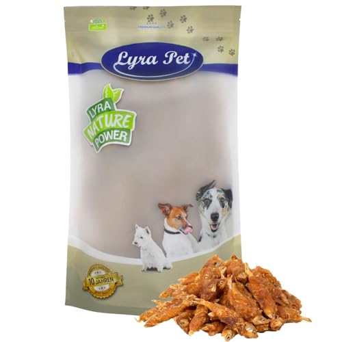 Lyra Pet® 1 kg Hühner Wrap mit Fisch Hundefutter Snack fettarm schonend getrocknet Leckerli Kausnack Kauartikel für Hunde Kauspaß von Lyra Pet