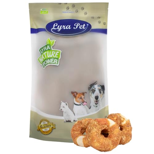 Lyra Pet® 1 kg Kauringe mit Hühnerbruststreifen Hundefutter Snack fettarm schonend getrocknet getrocknet Leckerli Kausnack Kauartikel für Hunde Kauspaß von Lyra Pet