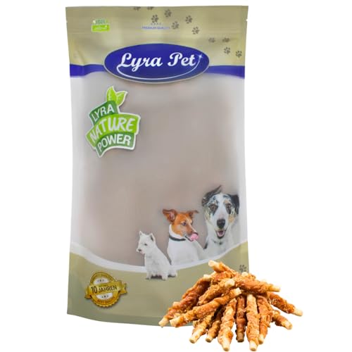Lyra Pet® 1 kg Kaustange mit Hühnerbrust Hundefutter Snack fettarm schonend getrocknet getrocknet Leckerli Kausnack Kauartikel für Hunde Kauspaß von Lyra Pet