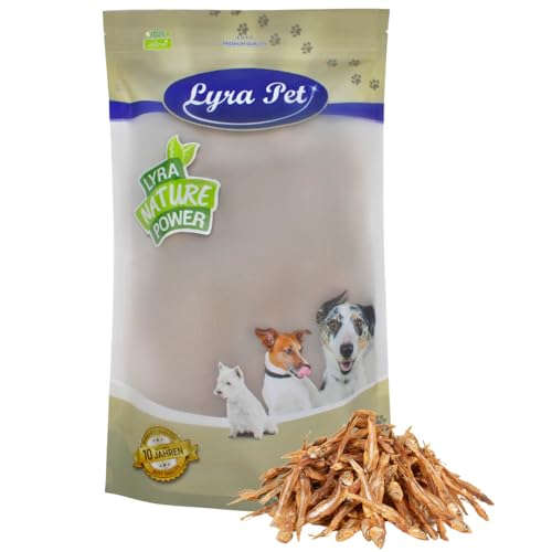 Lyra Pet® 1 kg Kleine Fische getrocknet Trockenfisch Hundefutter Snack fettarm schonend getrocknet Trockenfisch Leckerli Kausnack Kauartikel für Hunde Kauspaß von Lyra Pet