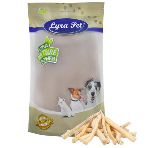 Lyra Pet® 1 kg Ochsenschwanz weiß | Naturbelassener Kausnack zahnpflegend | Proteinhaltiges Leckerli für alle Hunde | Gut verträglicher & nährstoffreicher Kauartikel | Schonend getrocknet von Lyra Pet