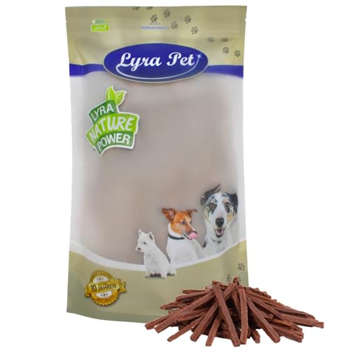 Lyra Pet® 1 kg Rinderdörrfleisch Sticks Hundefutter Snack fettarm schonend getrocknet getrocknet Leckerli Kausnack Kauartikel für Hunde Kauspaß von Lyra Pet