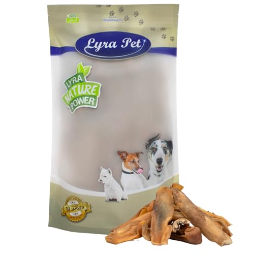 Lyra Pet® 1 kg Rinderkopfhaut 1000 g Goldbraun dunkel Kaustreifen Kausnack Leckerli Hundefutter von Lyra Pet