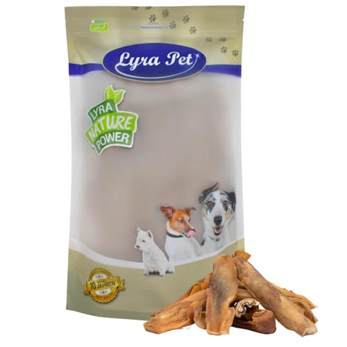 Lyra Pet® 1 kg Rinderkopfhaut 1000 g Goldbraun dunkel Kaustreifen Kausnack Leckerli Hundefutter von Lyra Pet