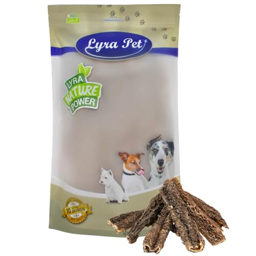Lyra Pet® 1 kg Rinderpansen 12-15 cm | Naturbelassener Kausnack | Proteinhaltiges Leckerli auch für Welpen und ältere Hunde | Nährstoffreich | Schonend getrocknet | Gut verträglich von Lyra Pet
