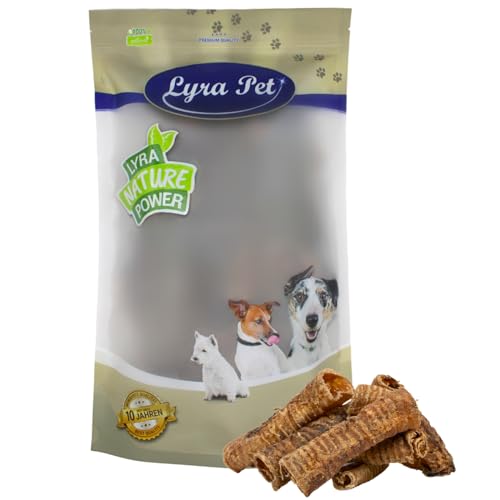 Lyra Pet® 1 kg Rinderstrossen 1000 g ca. 12-15 cm Kauartikel Kaustange Rind Hundefutter Leckerli Luftröhre von Lyra Pet