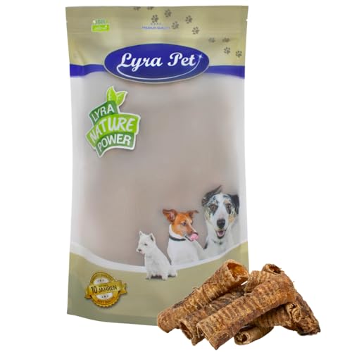 Lyra Pet® 1 kg Rinderstrossen ca. 12-15 cm | Naturbelassener Kausnack zahnreinigend | Leckerli für alle Hunde | Langer Kaugenuss mit viel Proteinen | Schonend getrocknet | Nährstoffreich von Lyra Pet