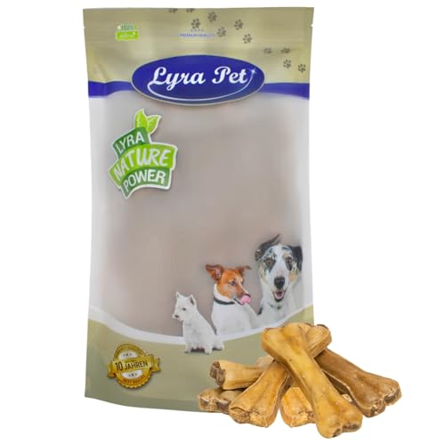 Lyra Pet® 10 STK. Kauknochen gefüllt mit Pansen ca. 15 cm | Naturbelassener Kausnack | Hundeknochen zur Zahnreinigung | Langer Kaugenuss aus Rinderhaut | Nährstoffreich | Fettarmer Kauartikel von Lyra Pet
