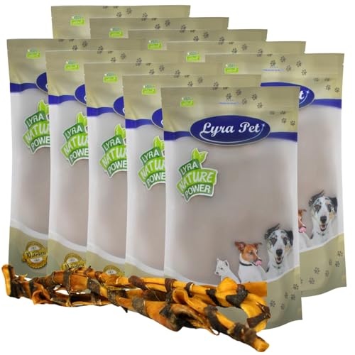Lyra Pet® 10 STK. XXL Rinderkopfhautstangen mit Pansen ca. 70 cm | Naturbelassener Kausnack | Proteinreiche Kaustange zur Zahnreinigung | Langer Kaugenuss aus Rinderhaut | Kauartikel für Hunde von Lyra Pet