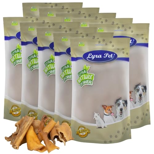 Lyra Pet® 10 kg - 10000 g Rinderkopfhaut Abschnitte 4-8 cm Hundefutter Kaustreifen Top Kauartikel Leckerli fettarm von Lyra Pet