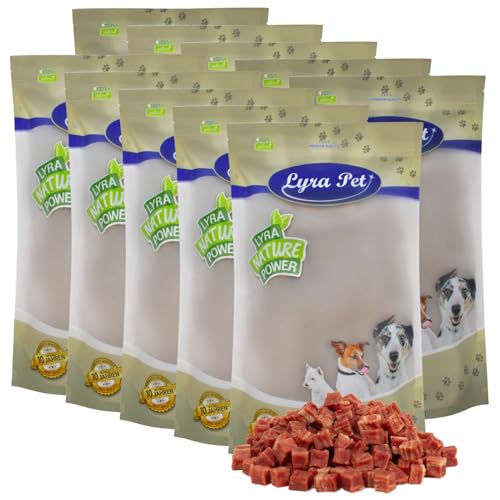 Lyra Pet® 10 kg Entenfleischwürfel mit Fisch Hundefutter Snack fettarm schonend getrocknet Leckerli Kausnack Kauartikel für Hunde Kauspaß von Lyra Pet