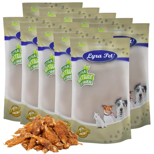 Lyra Pet® 10 kg Hühner Wrap mit Fisch Hundefutter Snack fettarm schonend getrocknet Leckerli Kausnack Kauartikel für Hunde Kauspaß von Lyra Pet