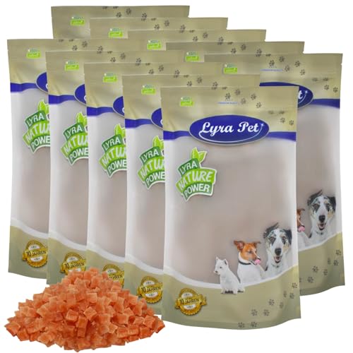 Lyra Pet® 10 kg Hühnerbrustwürfel Kausnack Hundefutter fettarm schonend getrocknet Hund Kauartikel Kauspaß von Lyra Pet