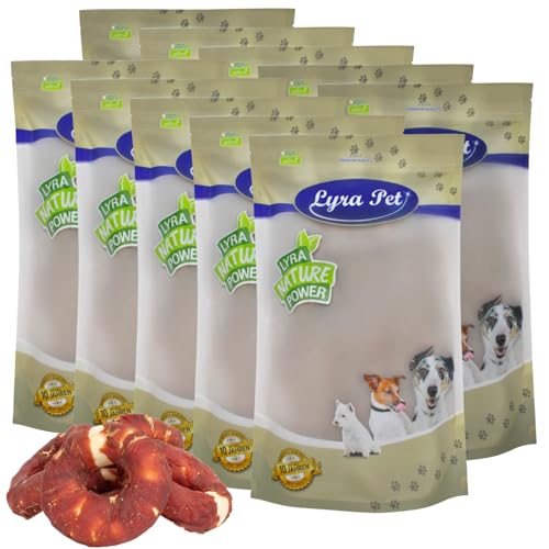 Lyra Pet® 10 kg Kauringe mit Entenbruststreifen Hundefutter Snack fettarm schonend getrocknet getrocknet Leckerli Kausnack Kauartikel für Hunde Kauspaß von Lyra Pet