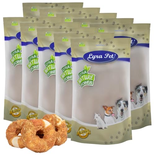 Lyra Pet® 10 kg Kauringe mit Hühnerbruststreifen Hundefutter Snack fettarm schonend getrocknet getrocknet Leckerli Kausnack Kauartikel für Hunde Kauspaß von Lyra Pet