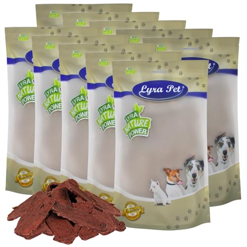 Lyra Pet® 10 kg Lammfleischstreifen | Kausnack vom Lamm | Leckerli auch für Welpen und ältere Hunde | Idealer Belohnungs- und Trainingssnack | Gut verträglich | Wiederverschließbarer Beutel von Lyra Pet