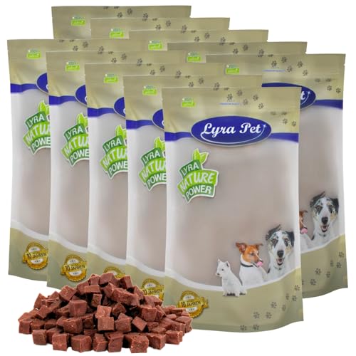 Lyra Pet® 10 kg Lammfleischwürfel Hundefutter Snack fettarm schonend getrocknet getrocknet Leckerli Kausnack Kauartikel für Hunde Kauspaß von Lyra Pet