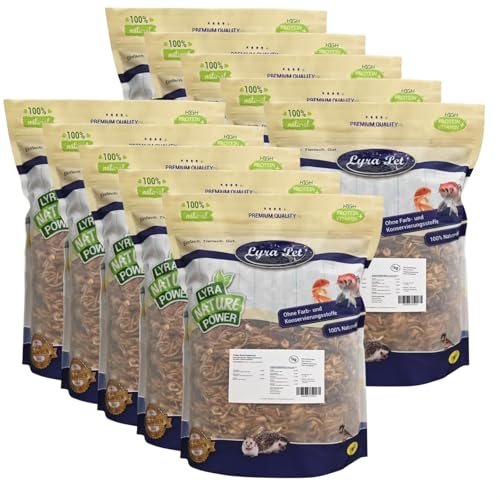 Lyra Pet® 10 kg Protein Boost Insekten Mix getrocknet | Reich an Proteinen & Ballaststoffen | Grashüpfer, Mehlwürmer & Shrimps | Natürliches Futter für Vögel, Nager, Fische & Reptilien von Lyra Pet