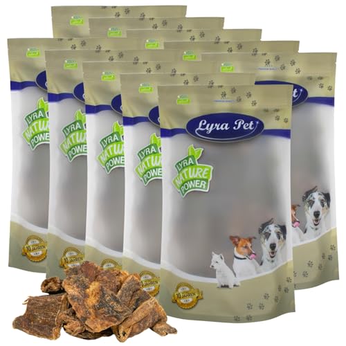 Lyra Pet® 10 kg Rinderherz | Naturbelassener Kausnack zahnreinigend | Proteinhaltiges & nährstoffreiches Leckerli für alle Hunde | Langer Kaugenuss | Fettarmer Snack | Schonend getrocknet von Lyra Pet