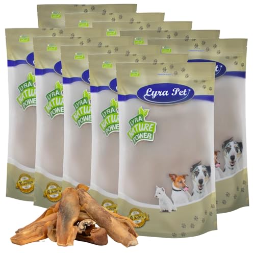 Lyra Pet® 10 kg Rinderkopfhaut 10000 g Goldbraun Kaustreifen Kausnack Leckerli Hundefutter von Lyra Pet