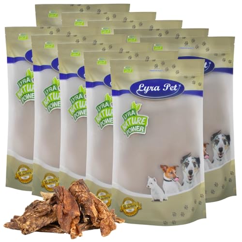Lyra Pet® 10 kg Rinderlunge 10000 g getrocknet fettarm Hundefutter Belohnung Leckerli Rind von Lyra Pet