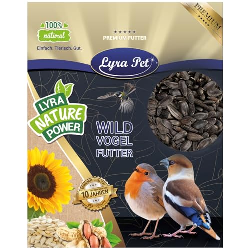Lyra Pet® | 10 kg Sonnenblumenkerne Schwarz | Vogelfutter für das Ganze Jahr | Premium Wildvogelfutter | Idealer Energiespender für Sommer und Winter | Ölhaltiges Vogelstreufutter für Wildvögel von Lyra Pet
