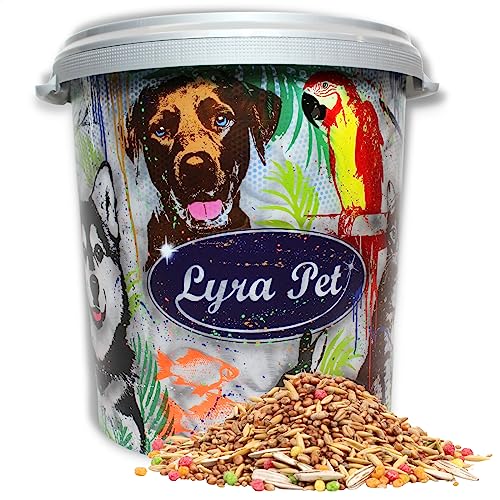 Lyra Pet® | 10 kg Streufutter + 30 L Tonne | Wildvogelfutter Ganzjährig | Mischfutter aus Getreide & Samen | Ideal für Vogelhäuser & Futterspender | Fetthaltiges Vogelfutter für Wildvögel von Lyra Pet