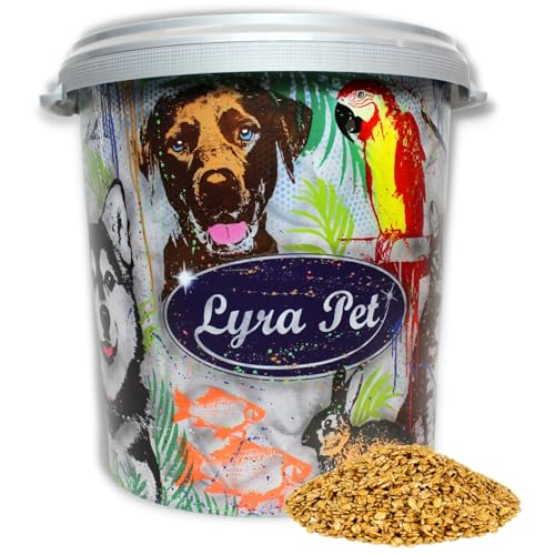 Lyra Pet® 10 kg Weizenflocken in 30 L Tonne | Reich an Kohlenhydraten, Ballaststoffen & Proteinen | Ideal als Ergänzung | Nährstoffreiches, Ganzjähriges Vogelfutter | Energiequelle für Wildvögel von Lyra Pet
