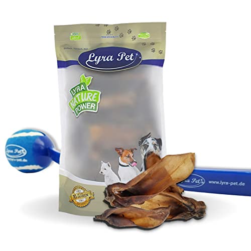 Lyra Pet® 100 Rinderohren ca. 5 kg Hundefutter wie Schweineohren + Ballschleuder von Lyra Pet