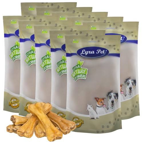 Lyra Pet® 100 STK. Kauknochen gefüllt mit Pansen ca. 15 cm | Naturbelassener Kausnack | Hundeknochen zur Zahnreinigung | Langer Kaugenuss aus Rinderhaut | Nährstoffreich | Fettarmer Kauartikel von Lyra Pet