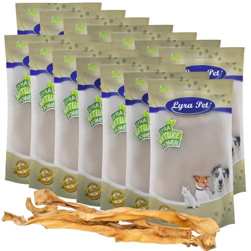 Lyra Pet® 15 STK. Rinderkopfhautstangen XXL ca. 70 cm | Naturbelassener Kausnack | Proteinreiche Kaustange zur Zahnreinigung | Langer Kaugenuss aus Rinderhaut | Kauartikel für Hunde von Lyra Pet