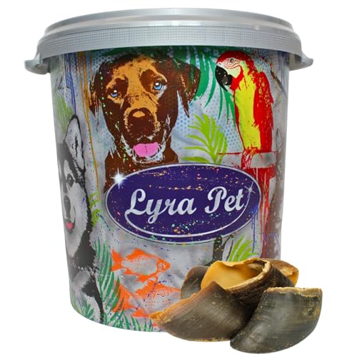 Lyra Pet® 15 STK. Rinderhufe je ca. 80 g in 30 L Tonne | Naturbelassener Kausnack | Ideal für die Zahnpflege | Leckerli für Hunde | Gut verdaulicher Kauartikel | Proteinhaltiges fettarmes Hundefutter von Lyra Pet