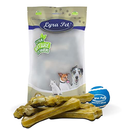 Lyra Pet® 20 Kauknochen ca. 21 cm ca 200g Rinderhaut gepresst Zahnpflege+Tennis Ball von Lyra Pet