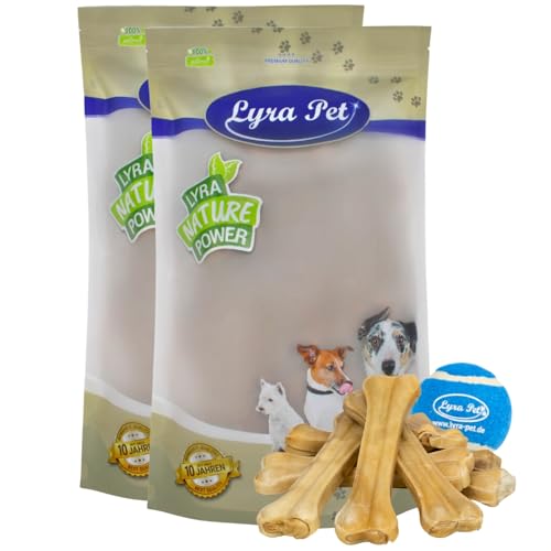 Lyra Pet® 20 Kauknochen ca. 21 cm ca 200g Rinderhaut gepresst Zahnpflege+Tennis Ball von Lyra Pet