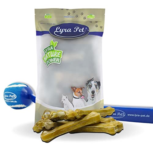 Lyra Pet® 20 Kauknochen ca. 21 cm ca. 200 g Rinderhaut Kausnack + Ballschleuder von Lyra Pet
