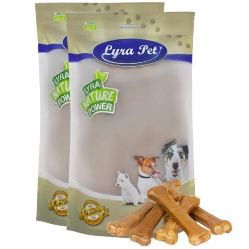Lyra Pet® 20 STK. Kauknochen ca. 25 cm | Naturbelassener Kausnack | Proteinreicher Hundeknochen zur Zahnreinigung | Langer Kaugenuss aus Rinderhaut | Nährstoffreich | Fettarmer Kauartikel von Lyra Pet