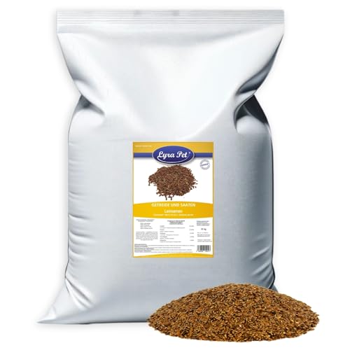 Lyra Pet® 20 kg Leinsamen | Reich an Omega-3-Fettsäuren, Ballaststoffen & Proteinen | Ergänzungsfutter für Wildvögel & Kleinnager | Nährstoffreiches, Ganzjähriges Vogelfutter | Ideal für Streufutter von Lyra Pet