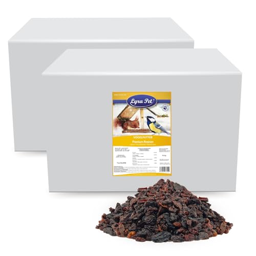 Lyra Pet® | 20 kg Premium Rosinen | Energielieferant für Wildvögel | Vitaminhaltige Rosinen | Ganzjährige Wildvogelfütterung | Futterrosinen für Winter & Sommer | Ideal für Futterspender im Garten von Lyra Pet