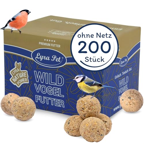 Lyra Pet® | 200 Meisenknödel ohne Netz à 90 g = 18 kg | Vogelfutter für das Ganze Jahr | Energielieferant für Wildvögel | Mineralstoffreiches Wildvogelfutter | Fetthaltig & Nährstoffreich von Lyra Pet