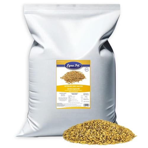 Lyra Pet® 25 kg Gerste ungeschält | Reich an Ballaststoffen & Proteinen | Ergänzungsfutter für Wildvögel & Kleinnager | Nährstoffreiches, Ganzjähriges Vogelfutter | Ideal als Zusatz für Streufutter von Lyra Pet