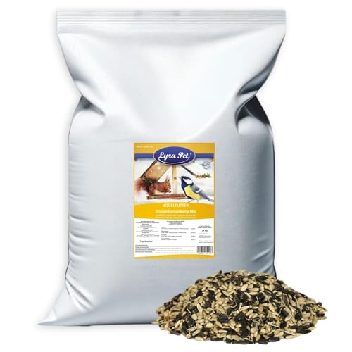 Lyra Pet® 25 kg Sonnenblumenkerne Mix | Geschälte & ungeschälte Kerne | Fettreiches Vogelfutter für Wildvögel | Nährstoffreiches Wildvogelfutter | Energiespendendes Streufutter für Vögel von Lyra Pet