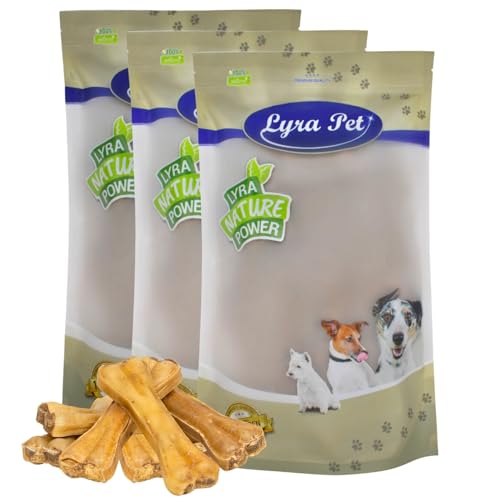 Lyra Pet® 30 STK. Kauknochen gefüllt mit Pansen ca. 15 cm | Naturbelassener Kausnack | Hundeknochen zur Zahnreinigung | Langer Kaugenuss aus Rinderhaut | Nährstoffreich | Fettarmer Kauartikel von Lyra Pet