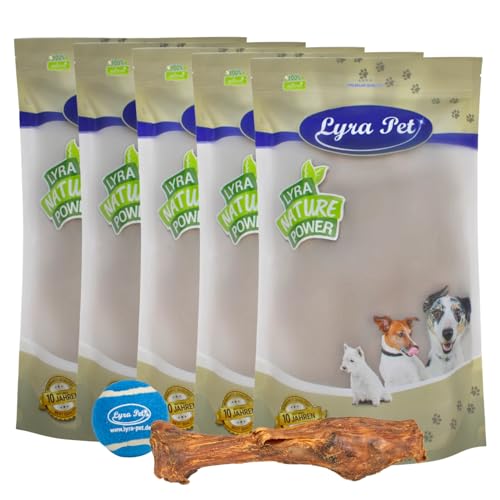 Lyra Pet® 5 Kalbsunterbeine Kauartikel Kausnack Hundefutter Knochen + Tennis Ball von Lyra Pet