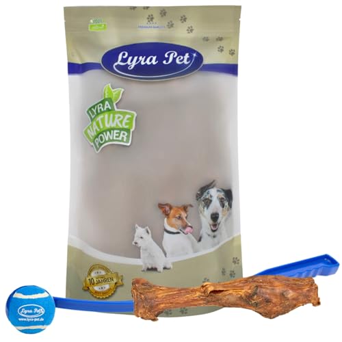 Lyra Pet® 5 Kalbsunterbeine Kauartikel Snack Hundefutter Knochen + Ballschleuder von Lyra Pet