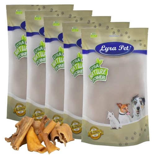 Lyra Pet® 5 kg - 5000 g Rinderkopfhaut Abschnitte Hundefutter Kaustreifen 4-8 cm Snack Kauartikel Leckerli fettarm von Lyra Pet