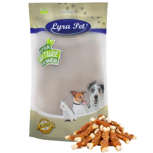 Lyra Pet® 5 kg Calciumknochen mit Hühnerbruststreifen Hundefutter Snack fettarm schonend getrocknet getrocknet Leckerli Kausnack Kauartikel für Hunde Kauspaß von Lyra Pet