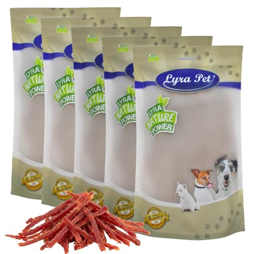 Lyra Pet® 5 kg Entenbrust Abschnitte Kausnack Hundefutter fettarm schonend getrocknet Leckerli Hund Ente Kauartikel Entenbrust Streifen Kauspaß von Lyra Pet
