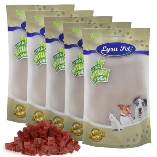 Lyra Pet® 5 kg Entenbrustwürfel Kausnack Hundefutter fettarm schonend getrocknet Leckerli Hund Ente Kauartikel Hund Entenbrust Streifen Kauspaß von Lyra Pet