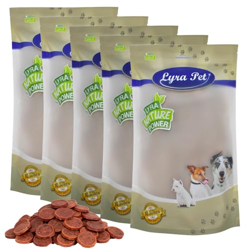 Lyra Pet® 5 kg Entenchips Hundefutter Snack fettarm schonend getrocknet getrocknet Leckerli Kausnack Kauartikel für Hunde Kauspaß von Lyra Pet